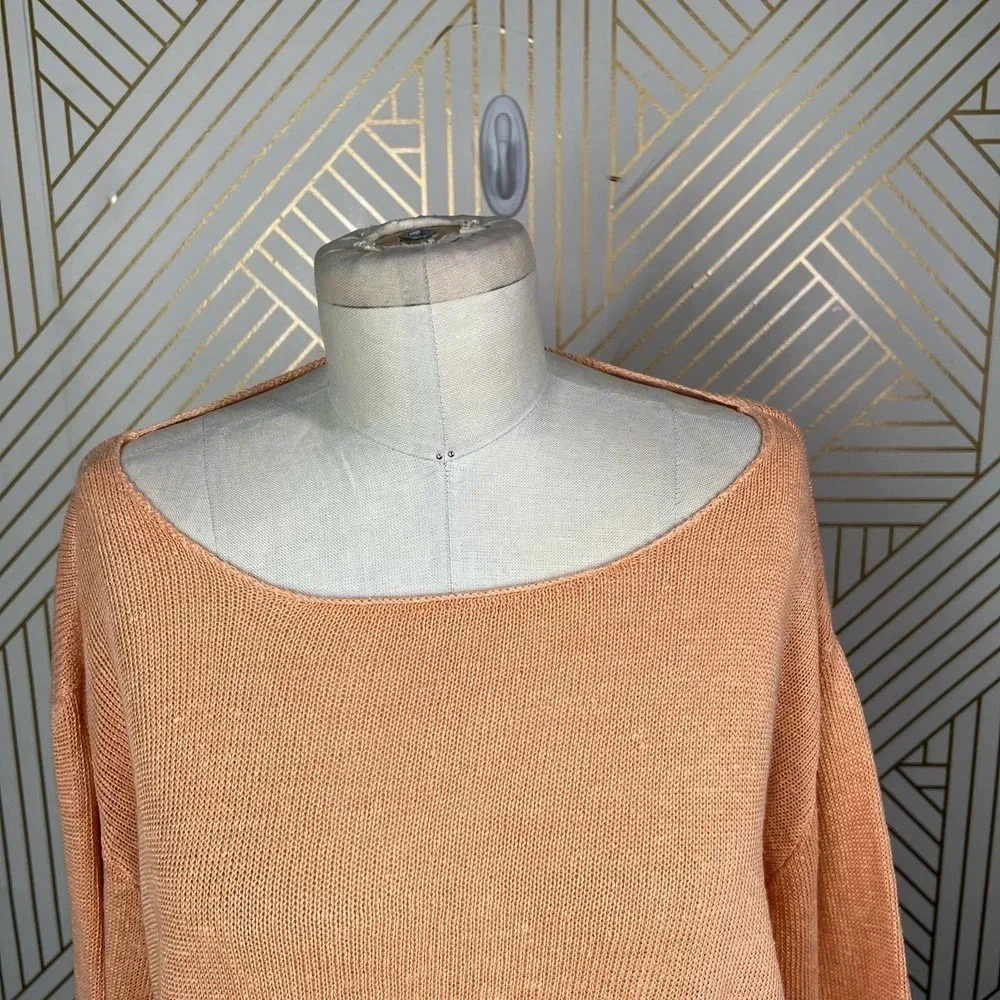 Eileen‎ Fisher Vintage 100% Linen Sweater in Orange Size US Large